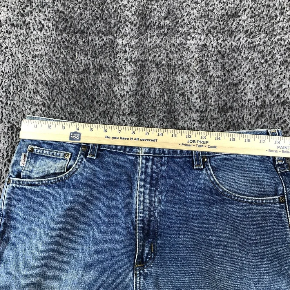 Carhartt Jeans Mens 36x34 Blue Relaxed Fit Straight Leg Denim Light Wash Casual